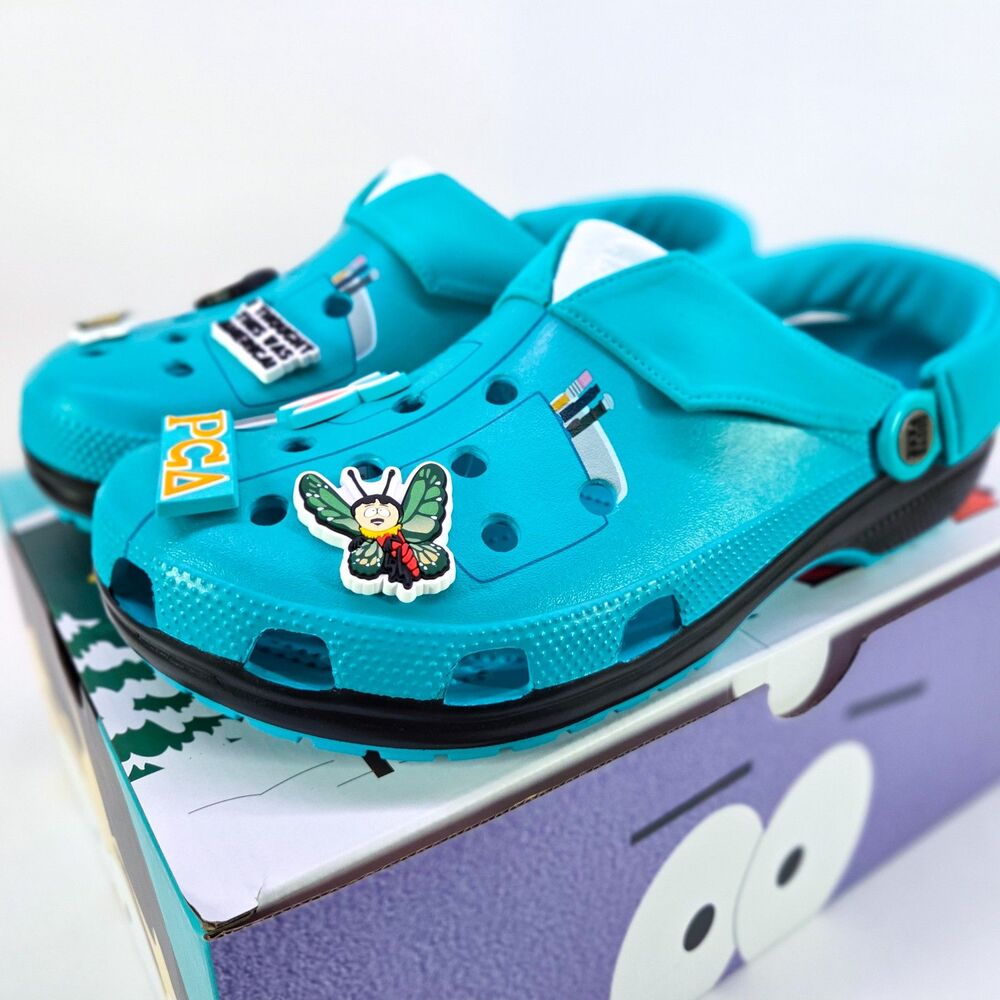 Crocs South Park Randy Classic Clogs Men’s 12 Turquoise Multi 211502-90H New Box